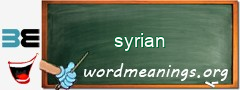 WordMeaning blackboard for syrian